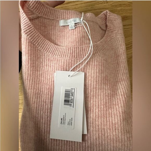 Johnny Was Calme Cashmere Ribbed Pullover In Blush Pink - Picture 5 of 5